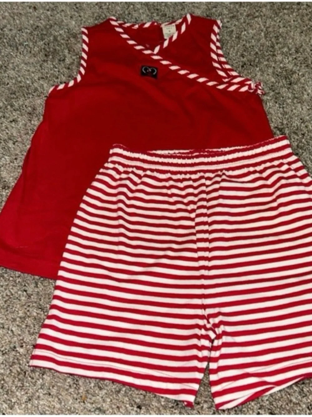 💐 10 for $50 NWT Kids Red Striped Pajama Set - Sleeveless Top & Shorts